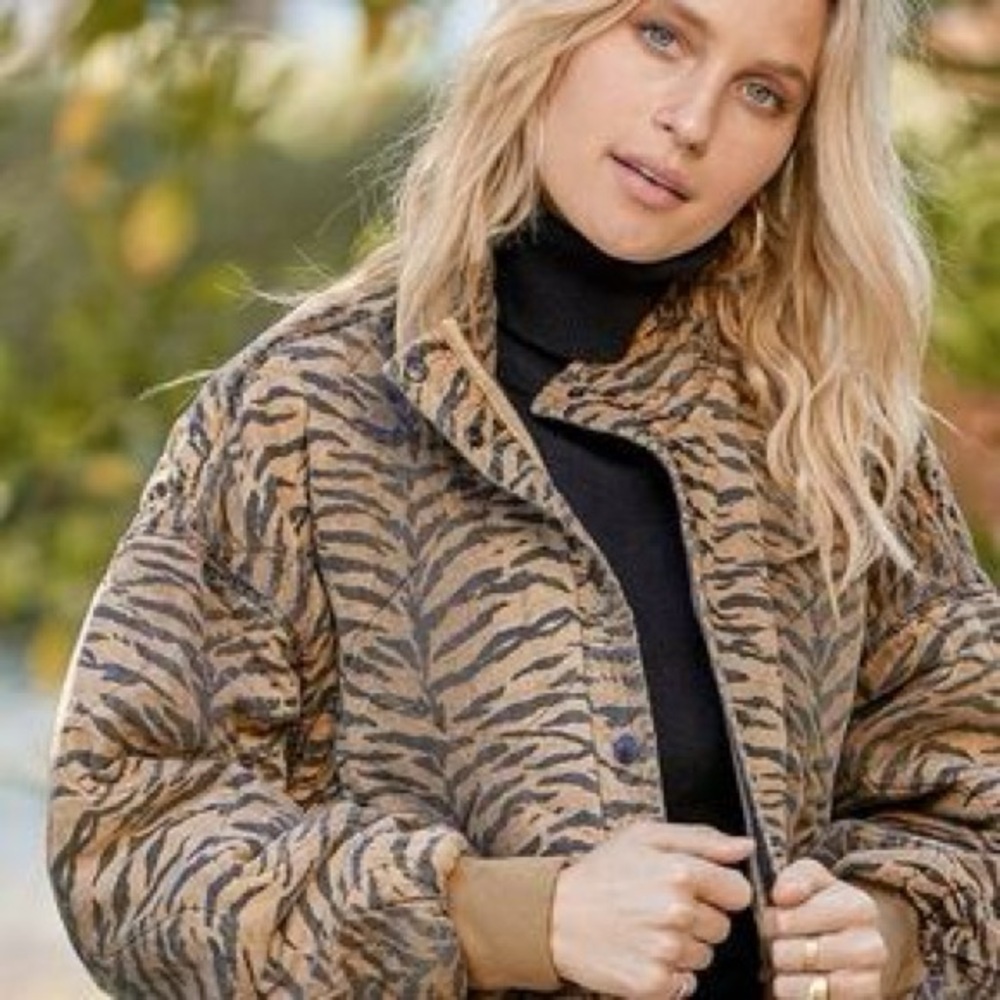 Blank NYC Animal Print Quilted Jacket